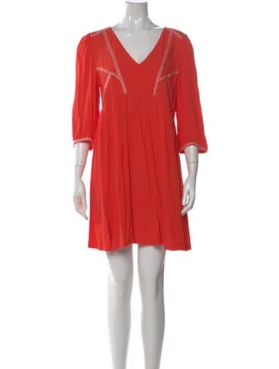 Pre-owned Ba&sh V-neck Mini Dress In Orange