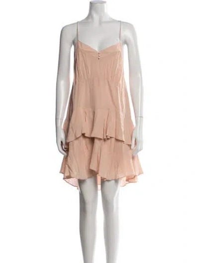 Pre-owned Ba&sh V-neck Mini Dress In Orange