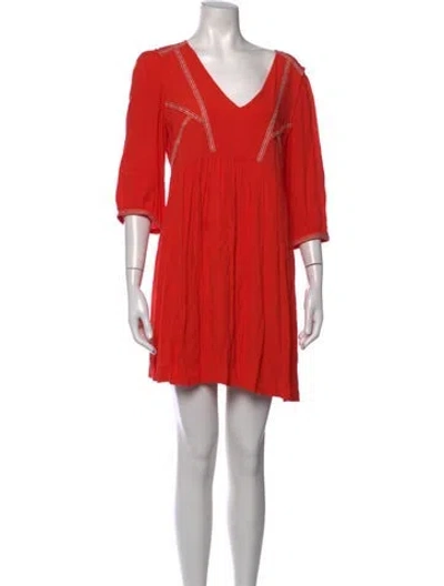 Pre-owned Ba&sh V-neck Mini Dress In Orange