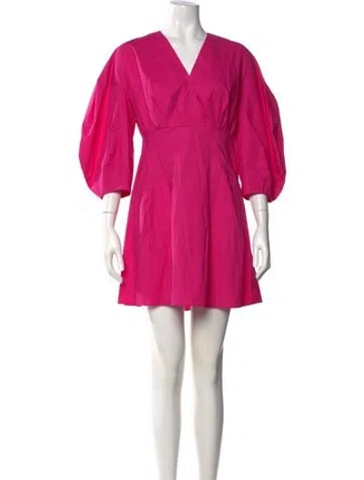 Pre-owned Ba&sh V-neck Mini Dress In Pink