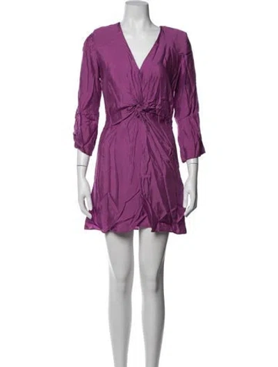 Pre-owned Ba&sh V-neck Mini Dress In Purple