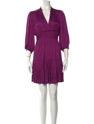 Pre-owned Ba&sh V-neck Mini Dress In Purple
