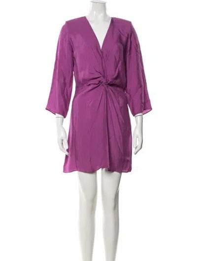 Pre-owned Ba&sh V-neck Mini Dress In Purple