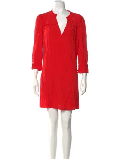Pre-owned Ba&sh V-neck Mini Dress In Red