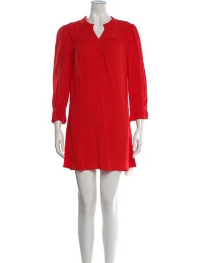 Pre-owned Ba&sh V-neck Mini Dress In Red