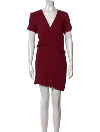 Pre-owned Ba&sh V-neck Mini Dress In Red