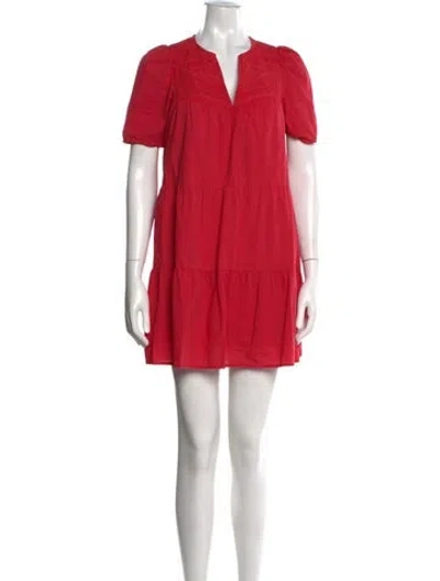 Pre-owned Ba&sh V-neck Mini Dress In Red
