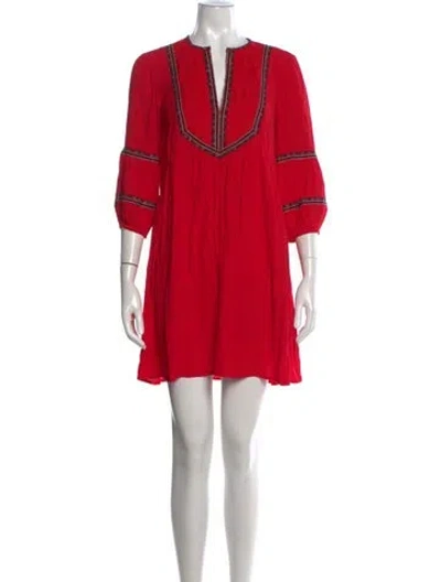 Pre-owned Ba&sh V-neck Mini Dress In Red
