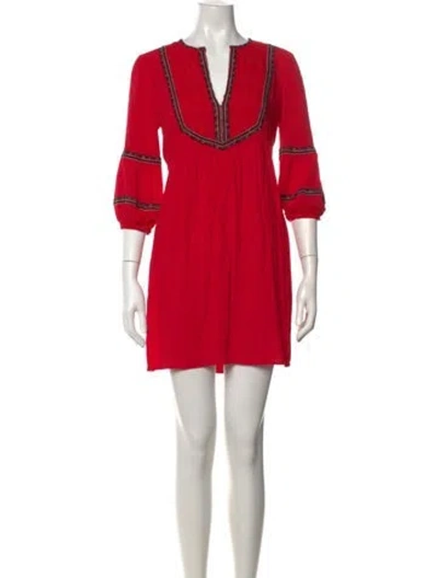 Pre-owned Ba&sh V-neck Mini Dress In Red