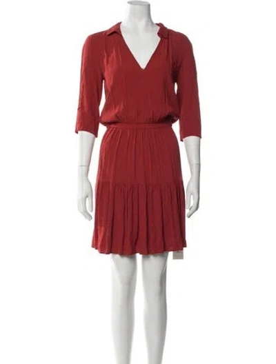 Pre-owned Ba&sh V-neck Mini Dress In Red