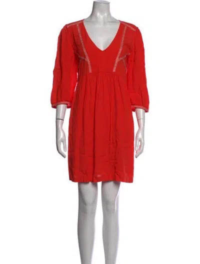 Pre-owned Ba&sh V-neck Mini Dress In Red