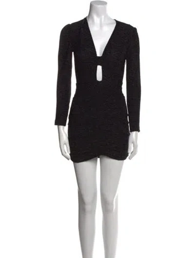 Pre-owned Ba&sh V-neck Mini Dress W/ Tags In Black