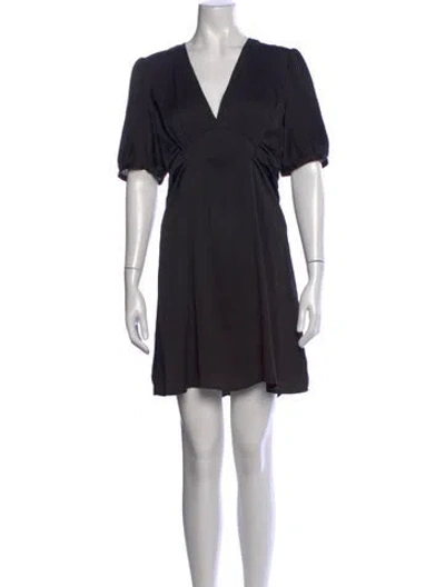 Pre-owned Ba&sh V-neck Mini Dress W/ Tags In Black