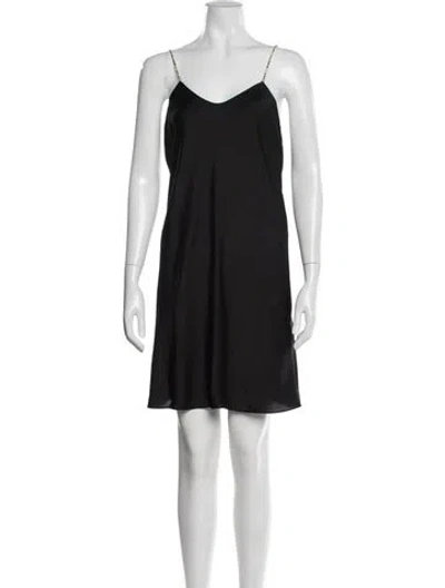 Pre-owned Ba&sh V-neck Mini Dress W/ Tags In Black