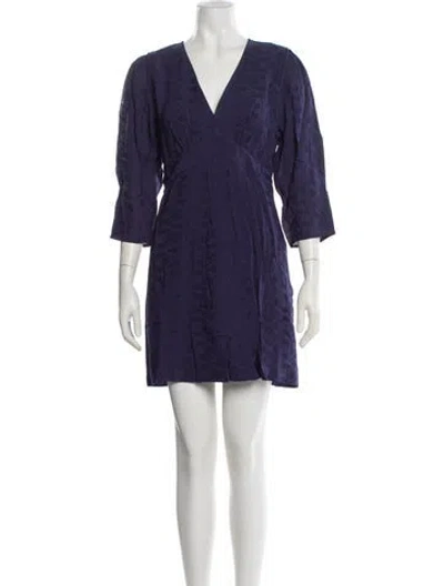 Pre-owned Ba&sh V-neck Mini Dress W/ Tags In Blue