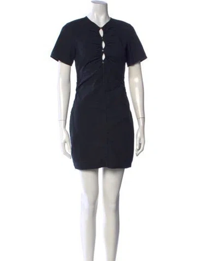 Pre-owned Ba&sh V-neck Mini Dress W/ Tags In Blue