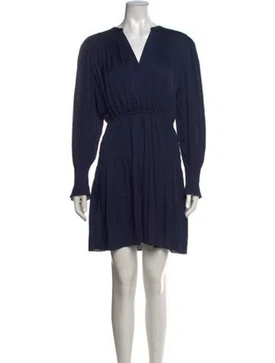 Pre-owned Ba&sh V-neck Mini Dress W/ Tags In Blue