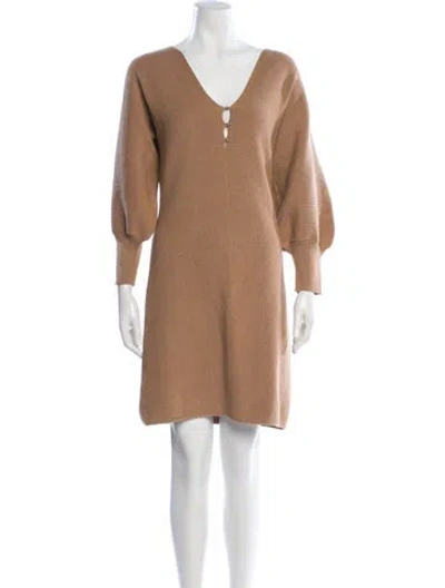 Pre-owned Ba&sh V-neck Mini Dress W/ Tags In Brown