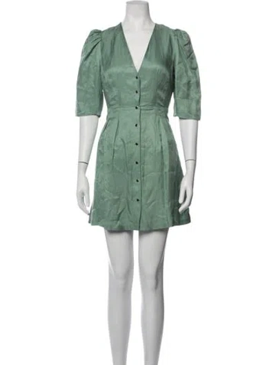 Pre-owned Ba&sh V-neck Mini Dress W/ Tags In Green