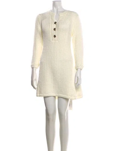 Pre-owned Ba&sh V-neck Mini Dress W/ Tags In Neutrals