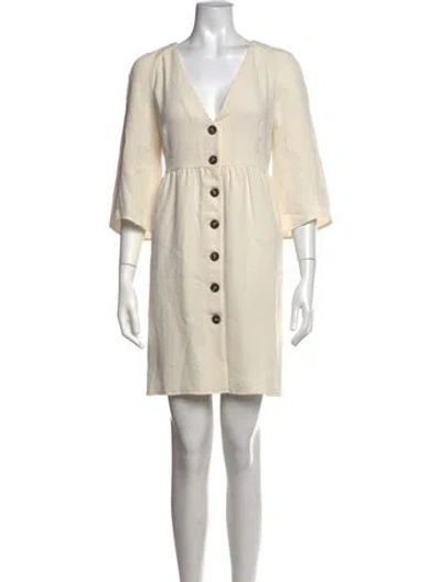 Pre-owned Ba&sh V-neck Mini Dress W/ Tags In Neutrals