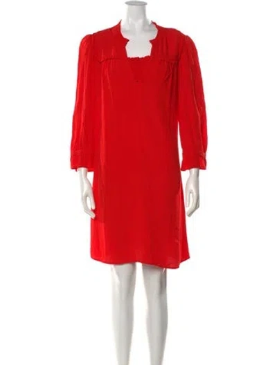 Pre-owned Ba&sh V-neck Mini Dress W/ Tags In Red