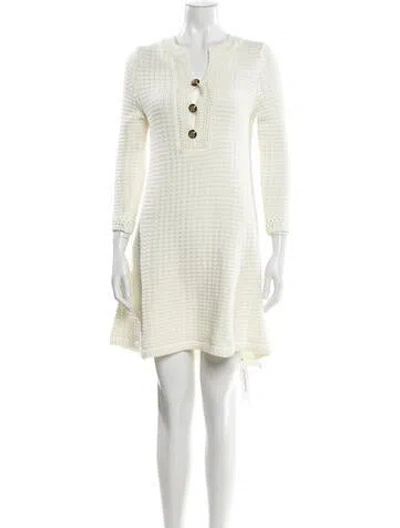 Pre-owned Ba&sh V-neck Mini Dress In White