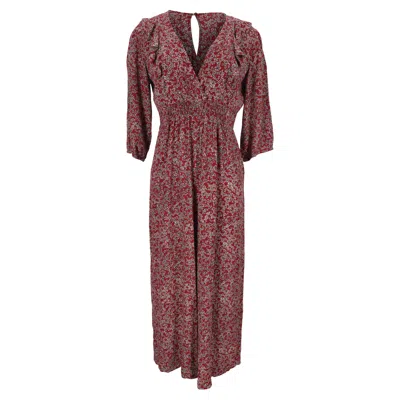 Ba&sh Ba & Sh V-neck Printed Jumpsuit In Red Viscose In Multi