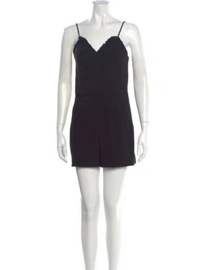 Pre-owned Ba&sh V-neck Romper In Black