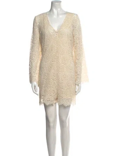 Pre-owned Ba&sh V-neck Romper In Neutral