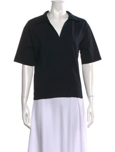 Pre-owned Ba&sh V-neck Short Sleeve Top In Black