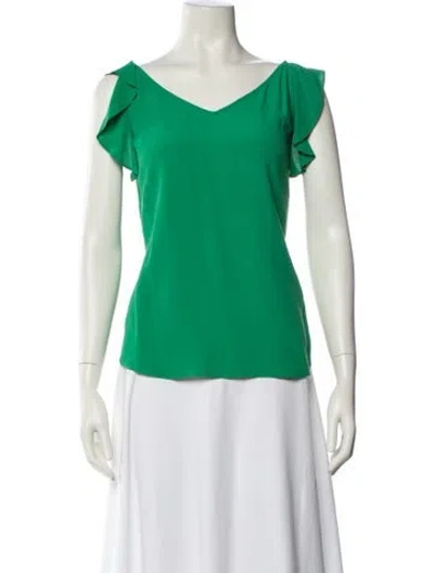 Pre-owned Ba&sh V-neck Short Sleeve Top In Blue