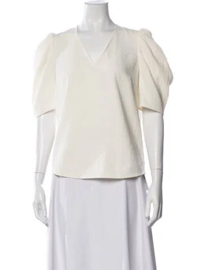 Pre-owned Ba&sh V-neck Short Sleeve Top In Neutral