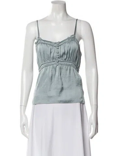 Pre-owned Ba&sh V-neck Sleeveless Blouse In Blue