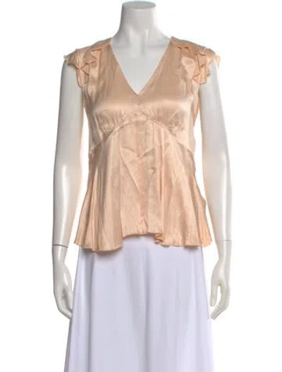 Pre-owned Ba&sh V-neck Sleeveless Blouse In Pink