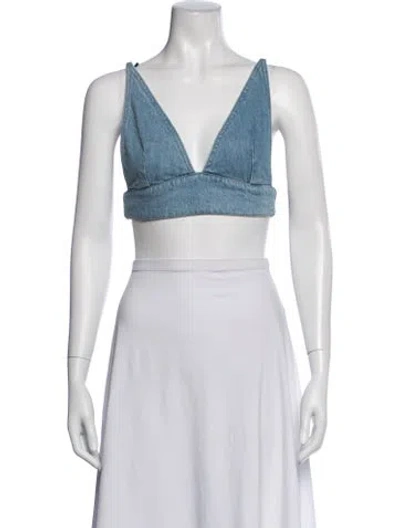 Pre-owned Ba&sh V-neck Sleeveless Crop Top In Neutrals