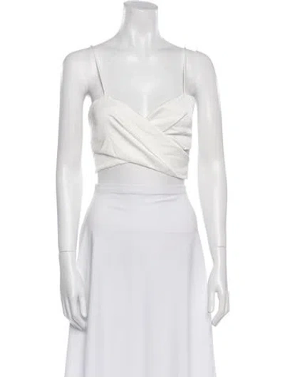 Pre-owned Ba&sh V-neck Sleeveless Crop Top W/ Tags In White
