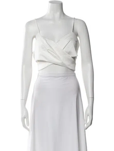 Pre-owned Ba&sh V-neck Sleeveless Crop Top W/ Tags In White