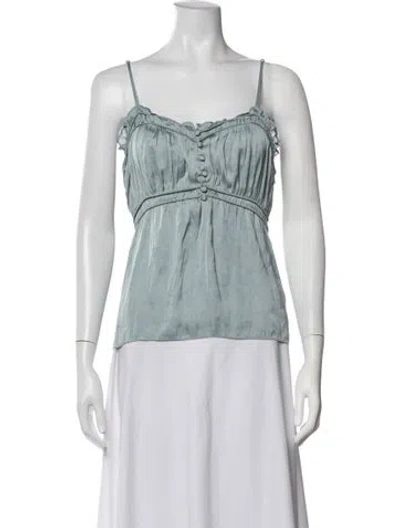 Pre-owned Ba&sh V-neck Sleeveless Top In Blue