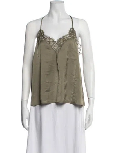 Pre-owned Ba&sh V-neck Sleeveless Top In Green
