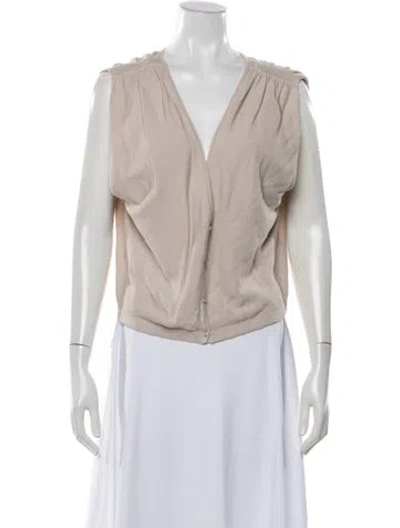 Pre-owned Ba&sh V-neck Sleeveless Top In Neutrals
