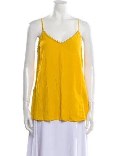 Pre-owned Ba&sh V-neck Sleeveless Top In Yellow