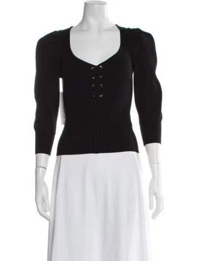 Pre-owned Ba&sh V-neck Sweater In Black