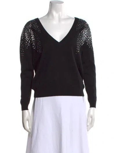 Pre-owned Ba&sh V-neck Sweater In Black