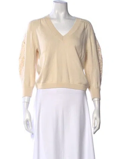 Pre-owned Ba&sh V-neck Sweater In Neutrals