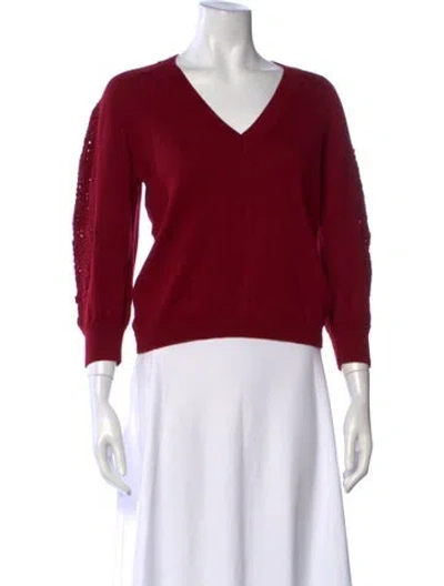 Pre-owned Ba&sh V-neck Sweater In Red