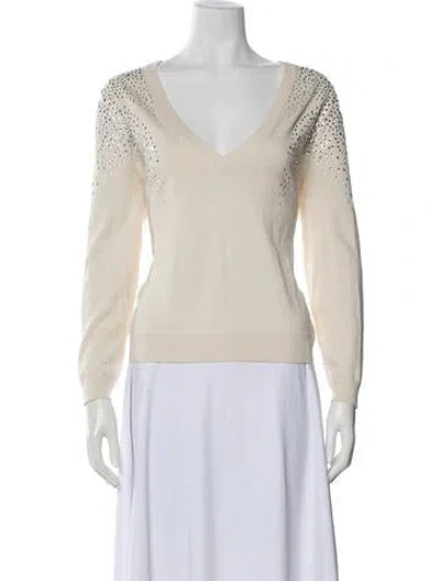 Pre-owned Ba&sh V-neck Sweater W/ Tags In Neutral