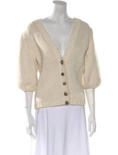 Pre-owned Ba&sh V-neck Sweater In White