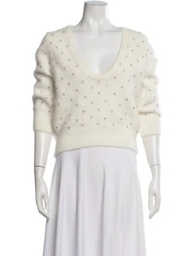 Pre-owned Ba&sh V-neck Sweater In White