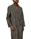 Ba&sh Voxlow Double-breasted Patterned Coat In Gray